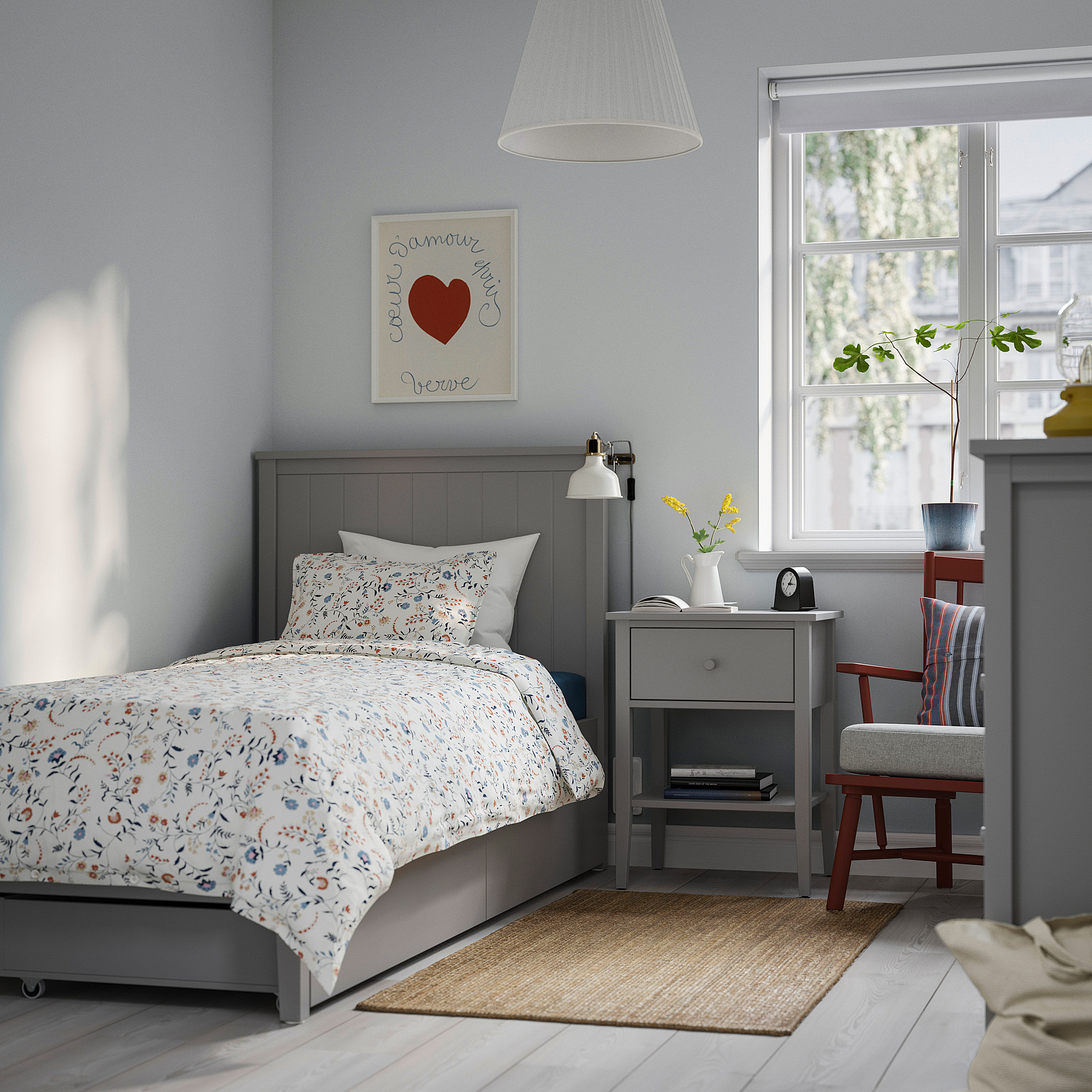 GULLABERG bed frame with 2 storage boxes