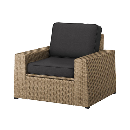 SOLLERÖN - armchair, outdoor, brown/Järpön/Duvholmen anthracite | IKEA Taiwan Online - PE763693_S4