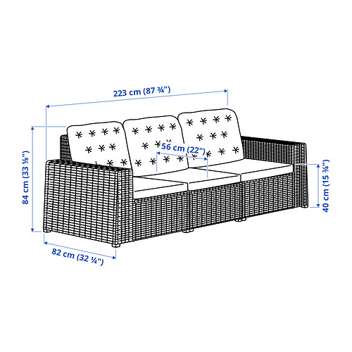 SOLLERÖN - 3-seat modular sofa, outdoor | IKEA Taiwan Online - PE861294_S4