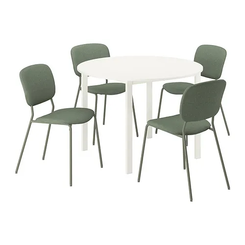 VIHALS/VIHALS - 餐桌附4張餐椅, 白色 白色/綠色 Tibbleby灰綠色, 107 公分 | IKEA 線上購物 - PE964944_S4