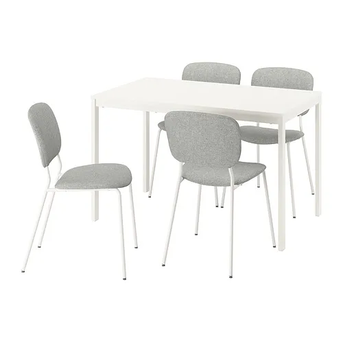 VIHALS/VIHALS - 餐桌附4張餐椅, 白色/白色 Tibbleby米灰色, 120/180x74 公分 | IKEA 線上購物 - PE964945_S4