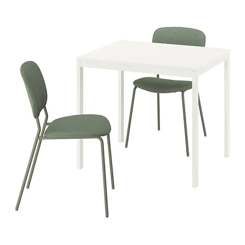 VIHALS/VIHALS - 一桌二椅, 白色/綠色 Tibbleby灰綠色, 84/120x74 公分 | IKEA 線上購物 - PE964940_S4