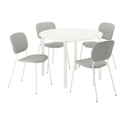 VIHALS/VIHALS - 餐桌附4張餐椅, 白色 白色/白色 Tibbleby米灰色, 107 公分 | IKEA 線上購物 - PE964949_S4