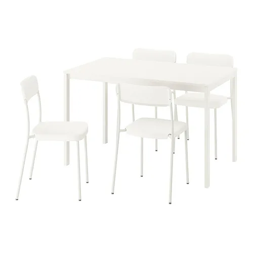 VIHALS/VIHALS - 餐桌附4張餐椅, 白色/白色, 84/120x74 公分 | IKEA 線上購物 - PE964950_S4