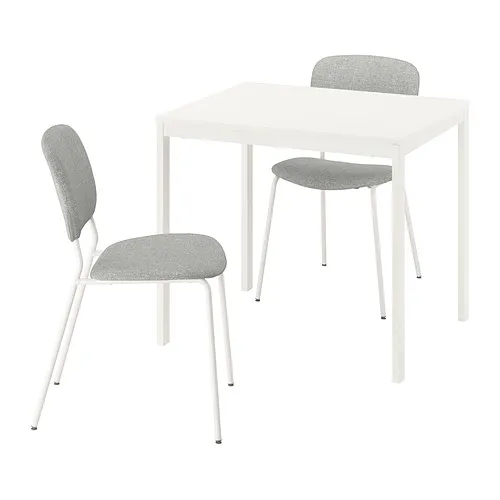 VIHALS/VIHALS - 一桌二椅, 白色/白色 Tibbleby米灰色, 84/120x74 公分 | IKEA 線上購物 - PE964953_S4
