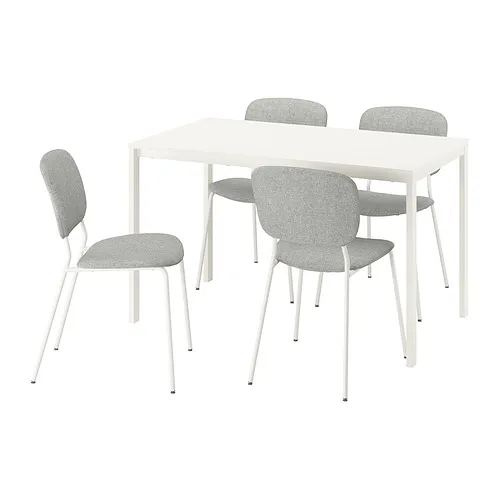 VIHALS/VIHALS - 餐桌附4張餐椅, 白色 白色/白色 Tibbleby米灰色, 125x74 公分 | IKEA 線上購物 - PE964955_S4