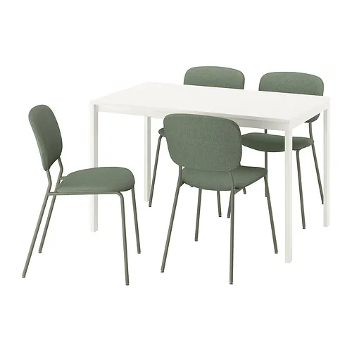 VIHALS/VIHALS - 餐桌附4張餐椅, 白色/綠色 Tibbleby灰綠色, 84/120x74 公分 | IKEA 線上購物 - PE964957_S4