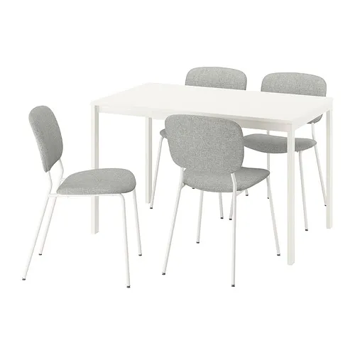 VIHALS/VIHALS - 餐桌附4張餐椅, 白色/白色 Tibbleby米灰色, 84/120x74 公分 | IKEA 線上購物 - PE964963_S4