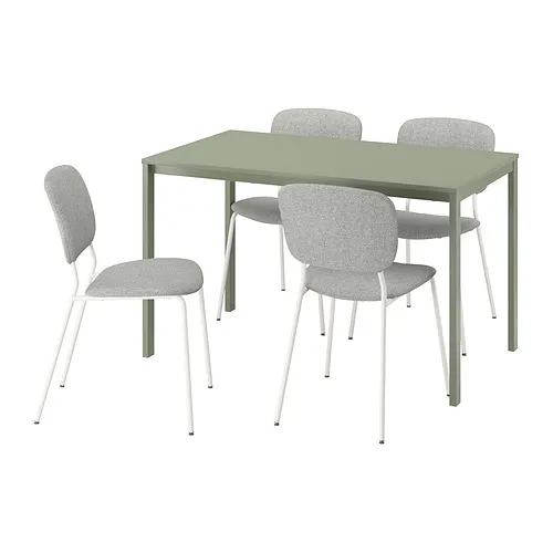 VIHALS/VIHALS - 餐桌附4張餐椅, 綠色 綠色/白色 Tibbleby米灰色, 125x74 公分 | IKEA 線上購物 - PE964964_S4