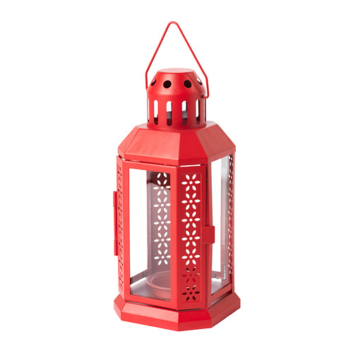 ENRUM - lantern for tealight, in/outdoor red | IKEA Taiwan Online - PE782189_S4