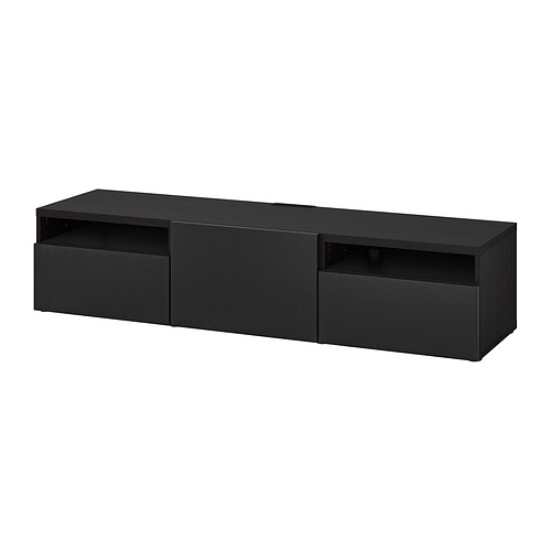 BESTÅ - TV bench with drawers and door, black-brown/Timmerviken black | IKEA Taiwan Online - PE818251_S4