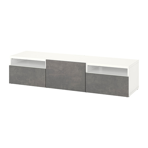 BESTÅ - TV bench with drawers and door, white/Kallviken dark grey | IKEA Taiwan Online - PE818232_S4