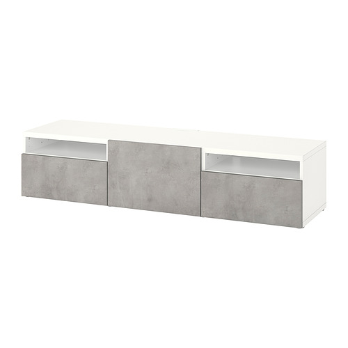 BESTÅ - TV bench with drawers and door, white/Kallviken light grey | IKEA Taiwan Online - PE818248_S4