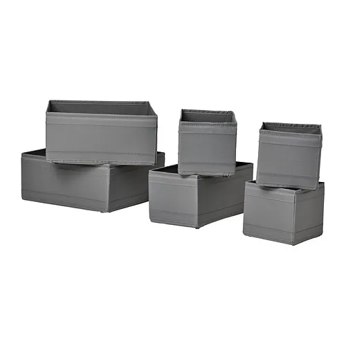 SKUBB - 收納盒 6件組, 深灰色 | IKEA 線上購物 - PE899592_S4