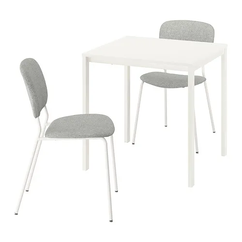 VIHALS/VIHALS - 一桌二椅, 白色 白色/白色 Tibbleby米灰色, 74x74 公分 | IKEA 線上購物 - PE964966_S4