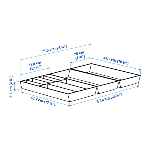UPPDATERA cutlery tray/2 utensil trays