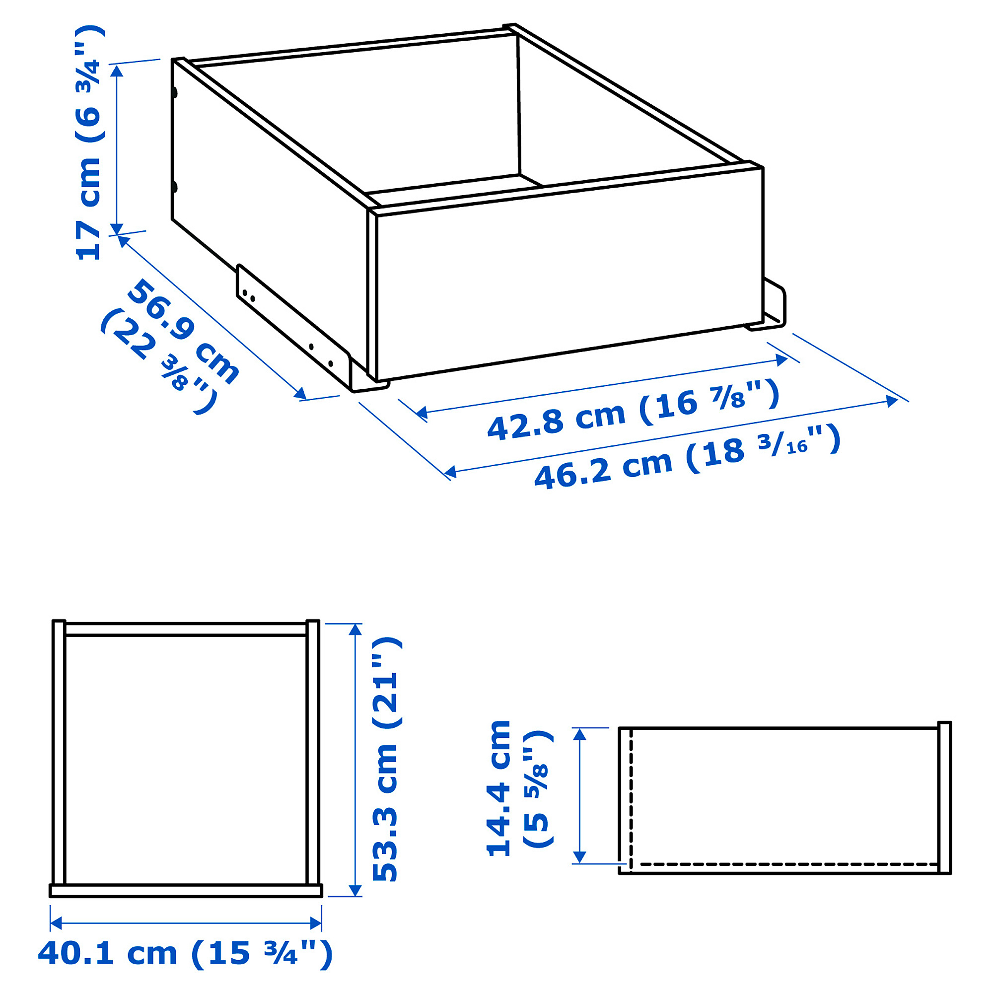 KOMPLEMENT drawer with glass front