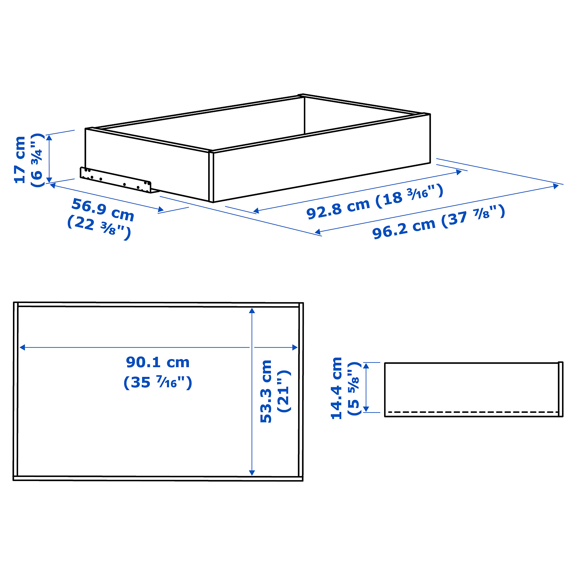 KOMPLEMENT drawer with glass front