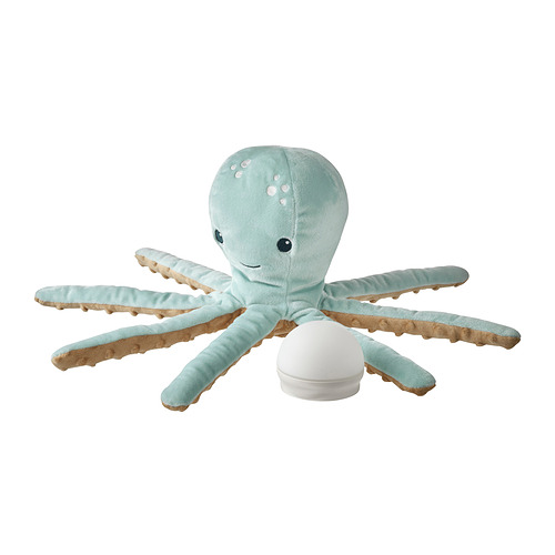 BLÅVINGAD - 填充玩具附LED夜燈, 土耳其藍 章魚/電池式 | IKEA 線上購物 - PE861329_S4