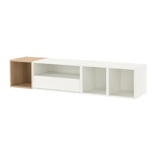 EKET - 視聽收納組合, 白色/染白橡木, 175x35x35 公分 | IKEA 線上購物 - PE965100_S4