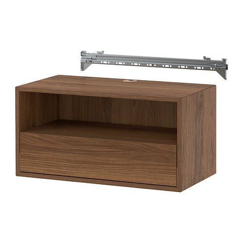 EKET wall mounted media shelf w rail