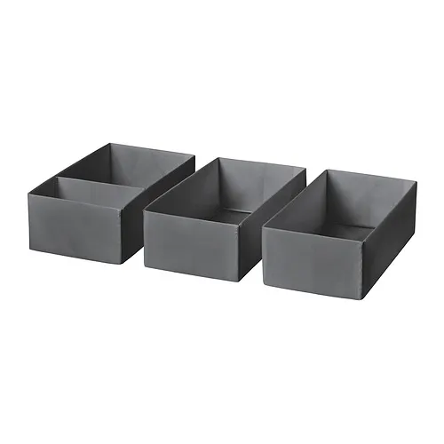 SKUBB - 儲物盒 3件組，深灰色，20x38x12 公分 | IKEA 線上購物 - E1003670_S4