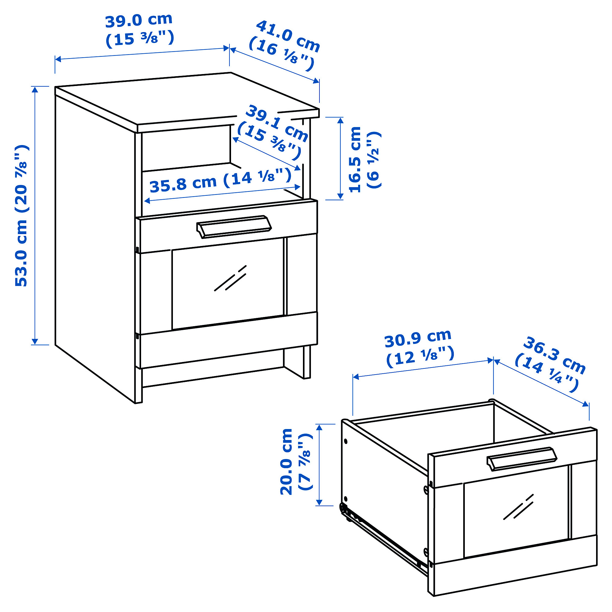 BRIMNES bedroom furniture, set of 3