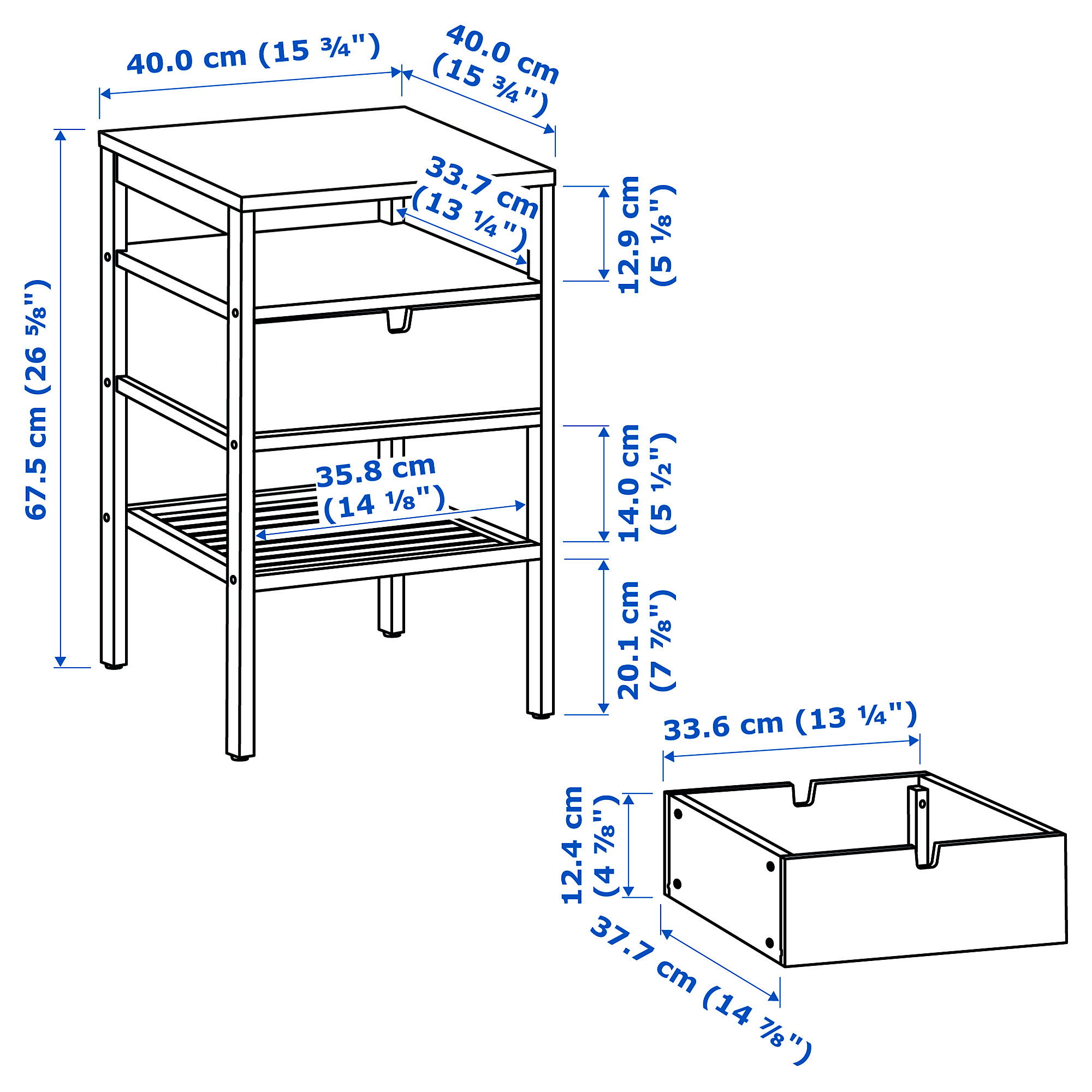 NORDKISA bedside table