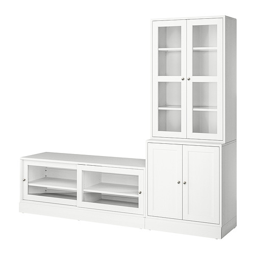 HAVSTA - TV storage combination/glass doors, white, 241x47x212 cm | IKEA Taiwan Online - PE934578_S4