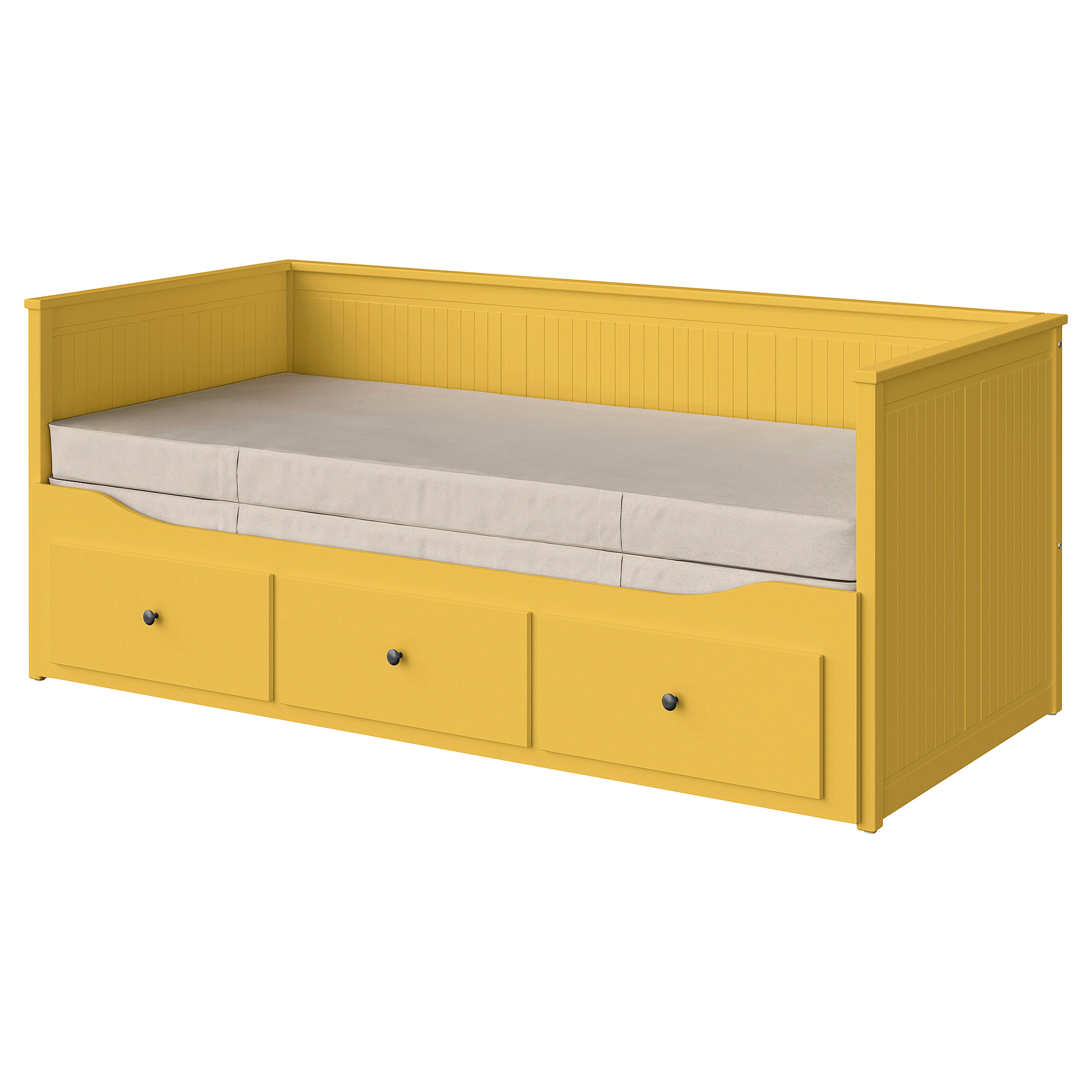 HEMNES day-bed w 3 drawers/2 mattresses