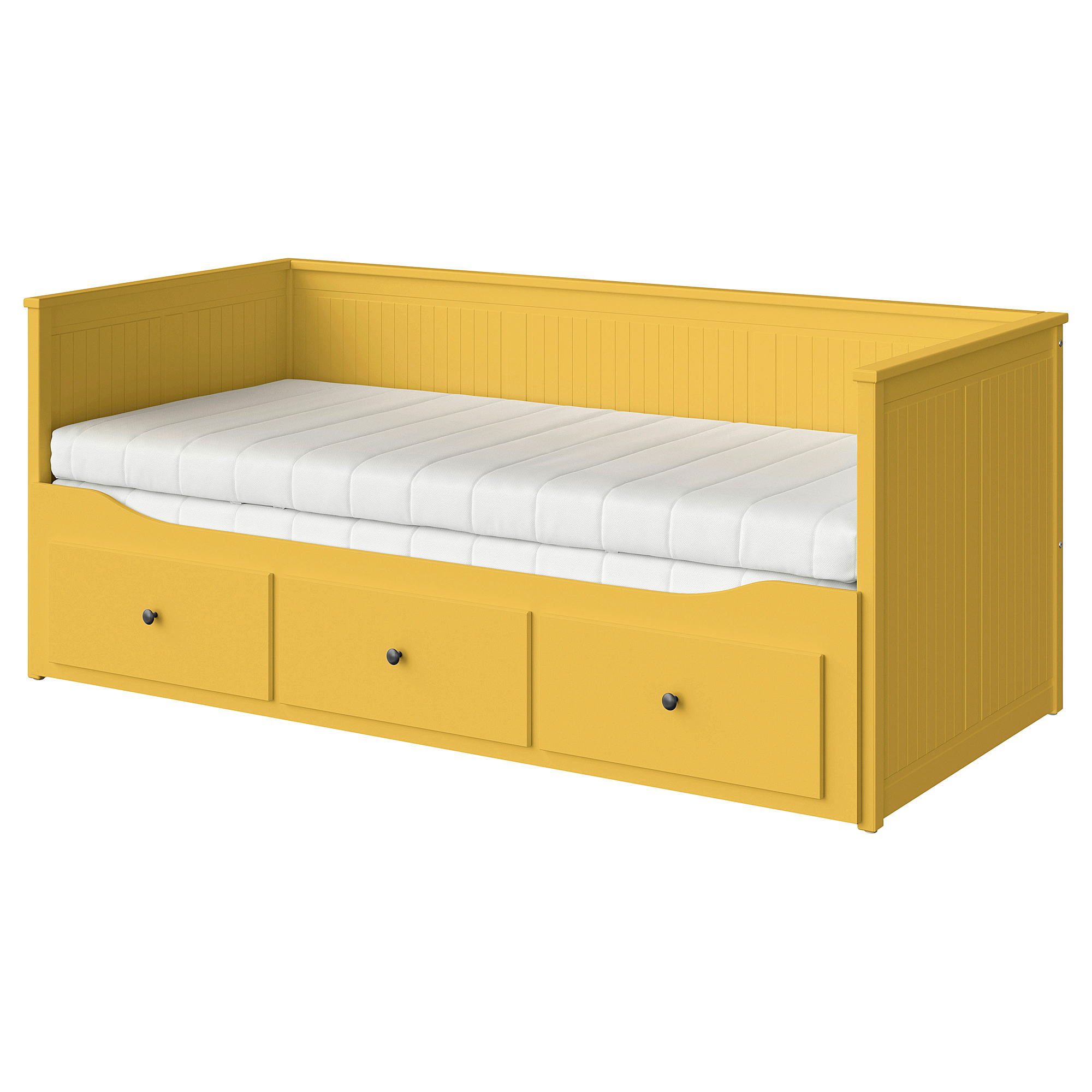 HEMNES 坐臥兩用床/3床底收納盒/2床墊
