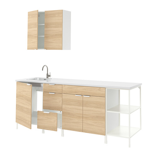 ENHET - 廚房, 白色/橡木紋 | IKEA 線上購物 - PE818475_S4