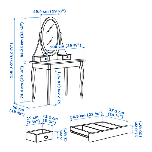 HEMNES dressing table with mirror