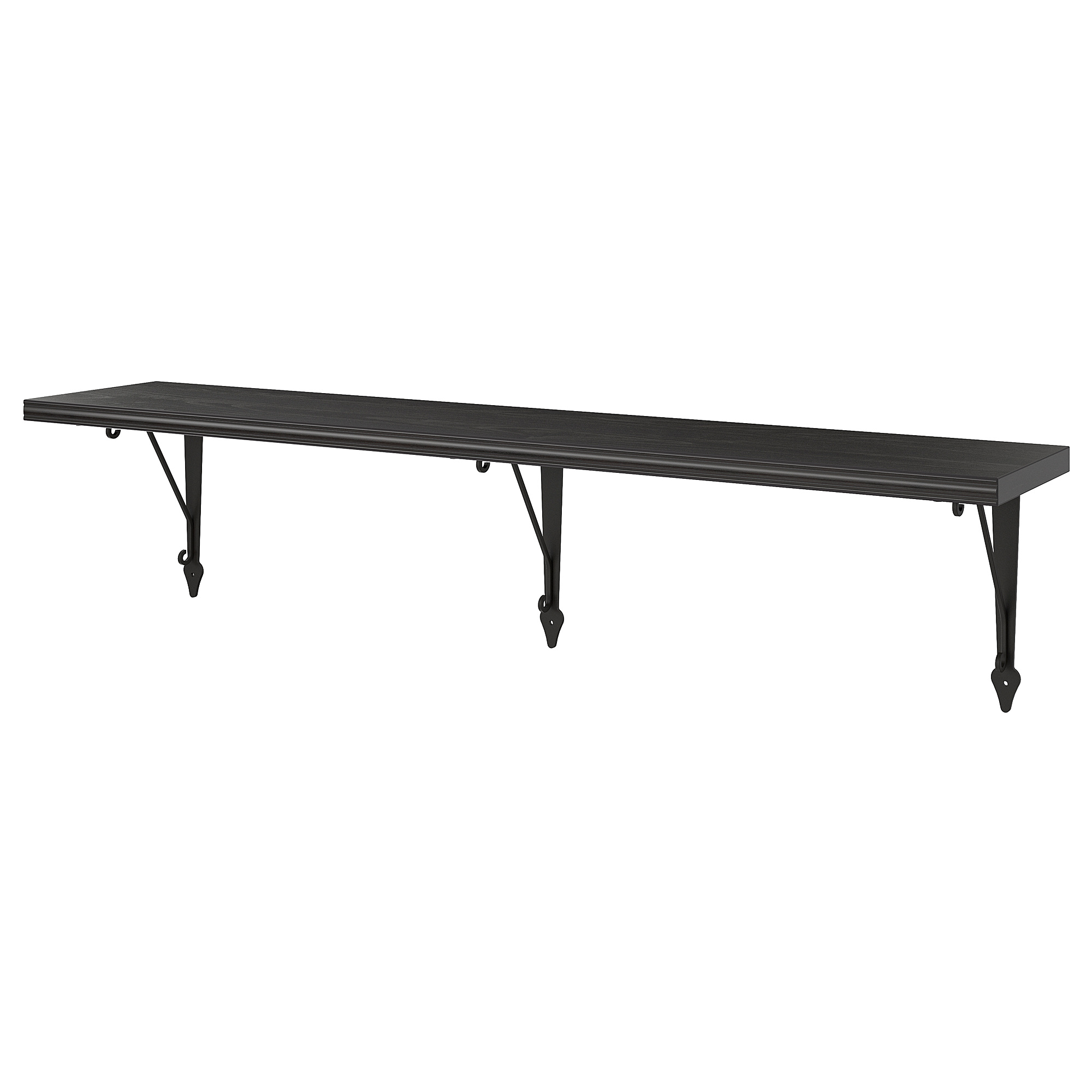 BERGSHULT/KROKSHULT - 層板, 棕黑色/碳黑色, 120x20 公分| IKEA 線上購物