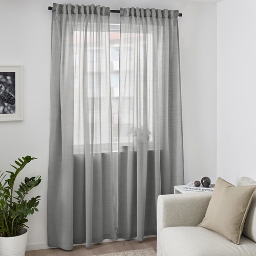 HILJA - 窗簾 2件裝, 灰色 | IKEA 線上購物 - PE671128_S4