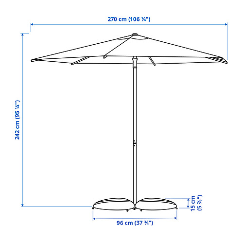 HÖGÖN/IGGÖN parasol with base