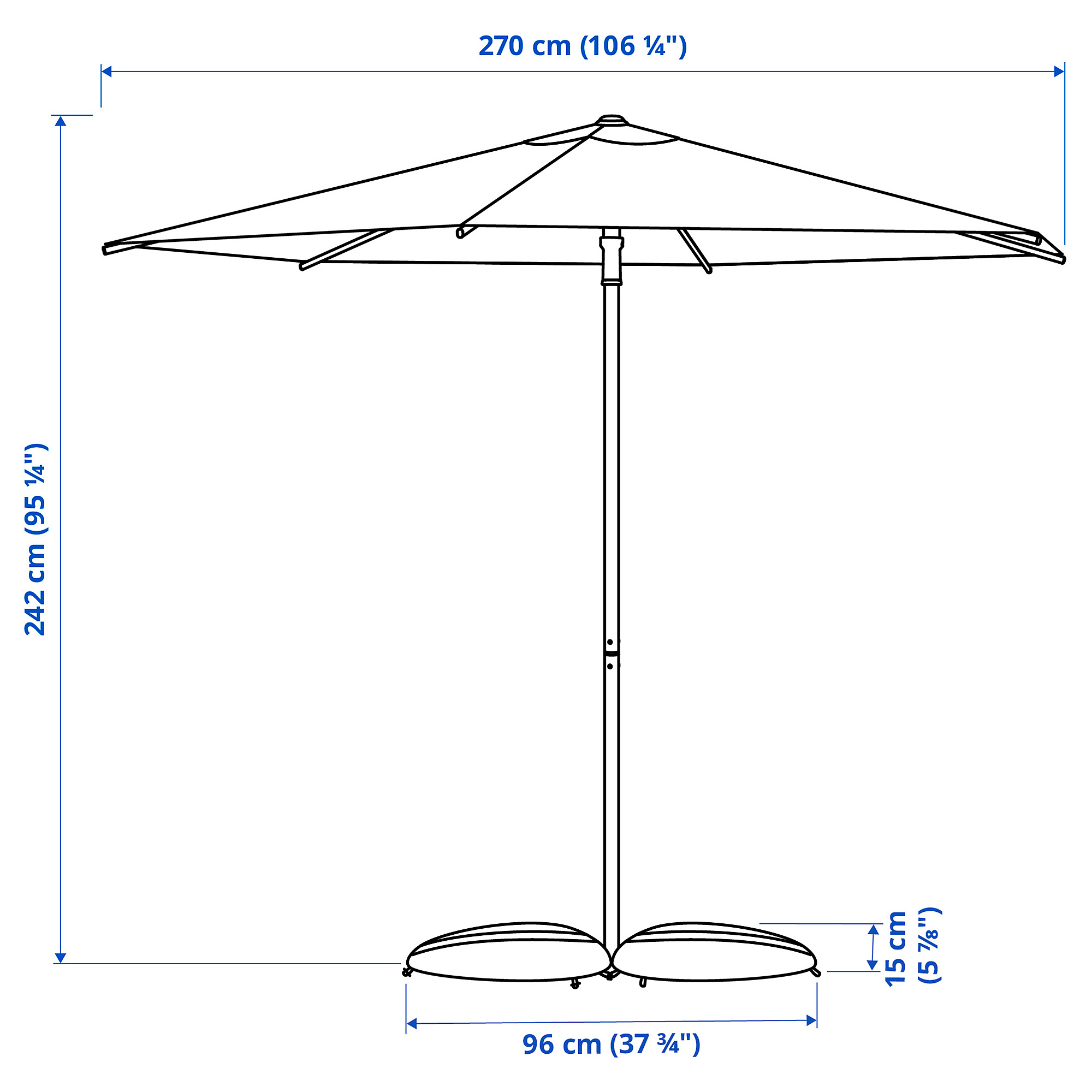 HÖGÖN/IGGÖN parasol with base