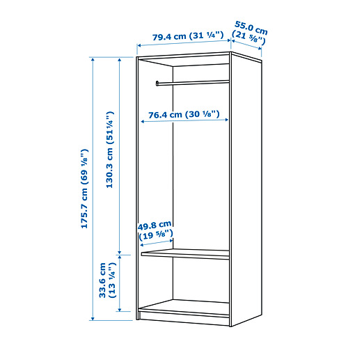 KLEPPSTAD - 雙門衣櫃/衣櫥, 白色 | IKEA 線上購物 - PE764171_S4