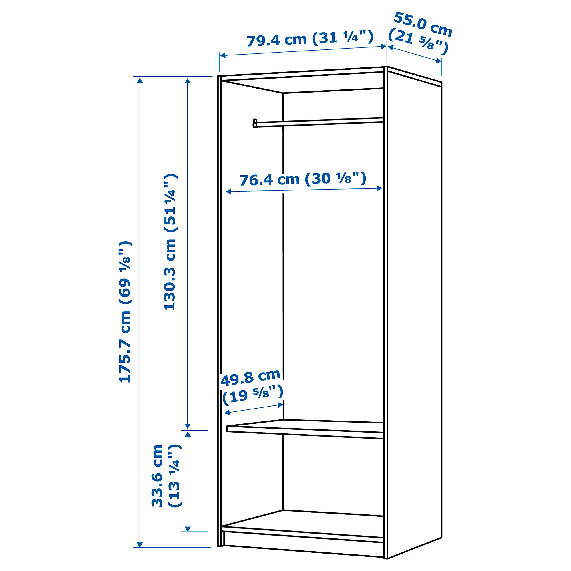 RAKKESTAD wardrobe with 2 doors