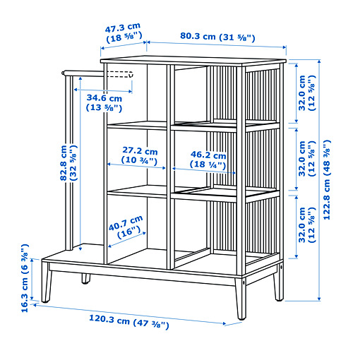 NORDKISA open wardrobe with sliding door