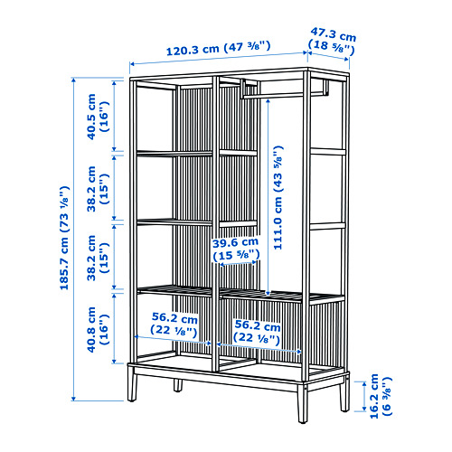 NORDKISA open wardrobe with sliding door