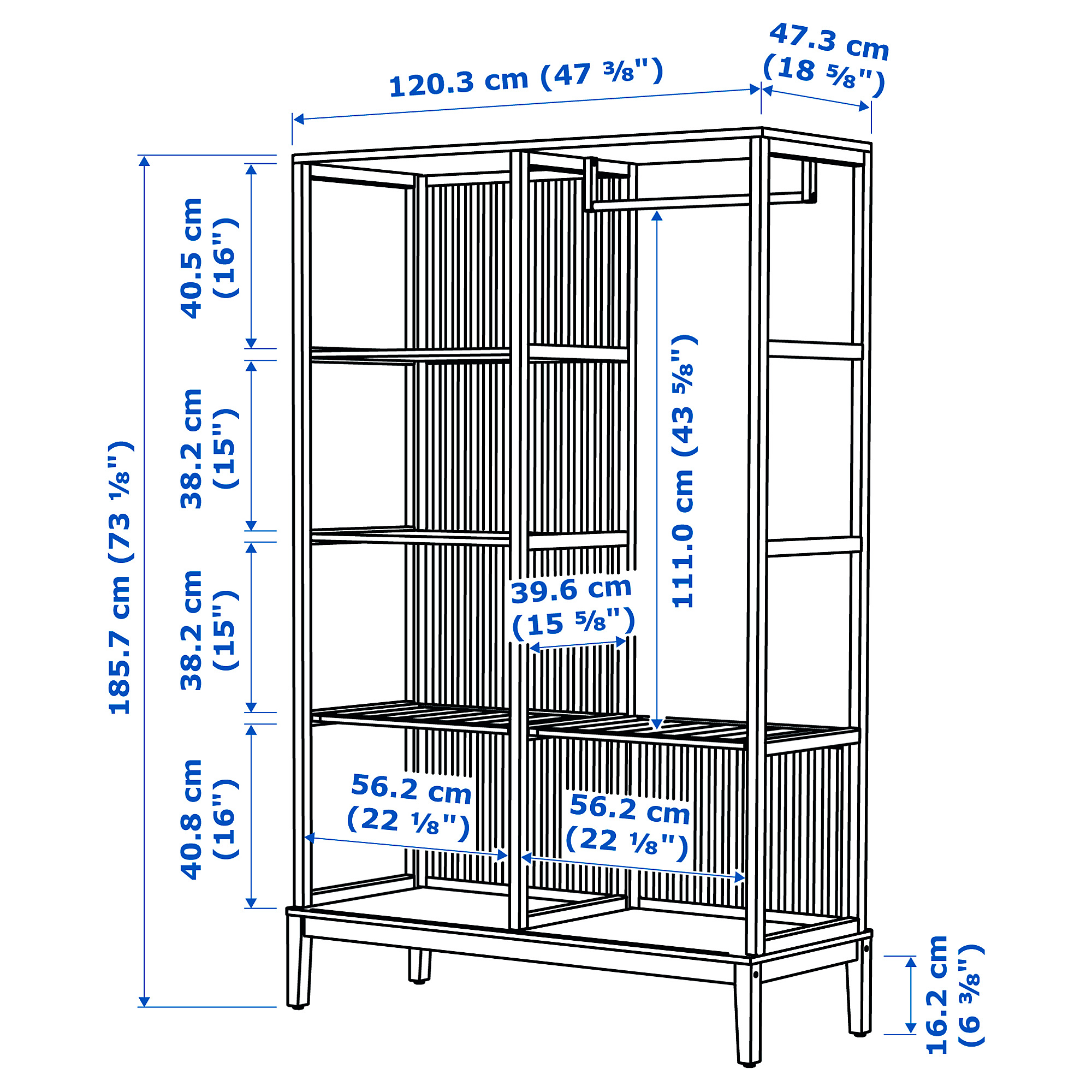 NORDKISA open wardrobe with sliding door