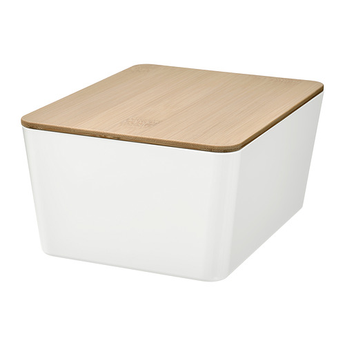 KUGGIS - 附蓋收納盒, 白色/竹, 13x18x8 公分 | IKEA 線上購物 - PE934411_S4