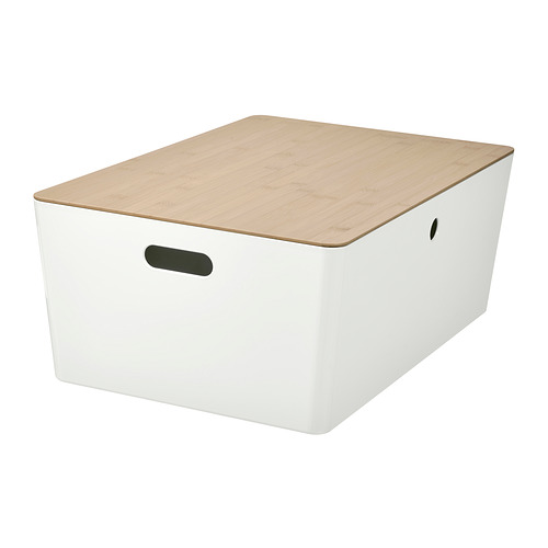 KUGGIS - 附蓋收納盒, 白色/竹, 37x54x21 公分 | IKEA 線上購物 - PE934418_S4