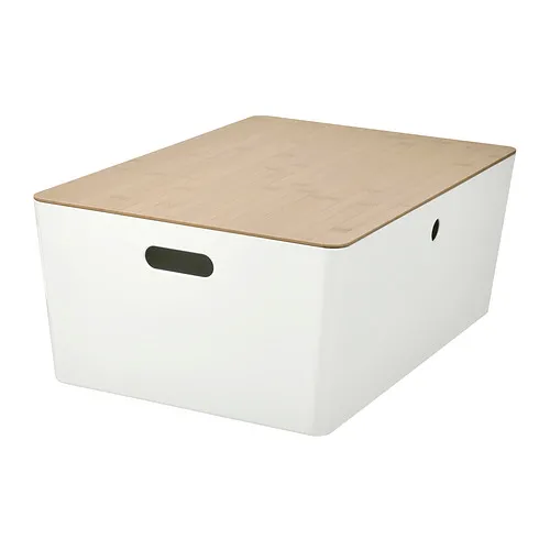 KUGGIS - 附蓋收納盒, 白色/竹, 37x54x21 公分 | IKEA 線上購物 - PE934418_S4