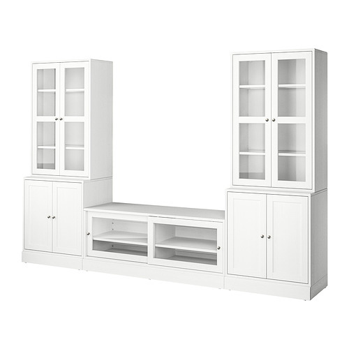 HAVSTA - TV storage combination/glass doors, white, 322x47x212 cm | IKEA Taiwan Online - PE934568_S4