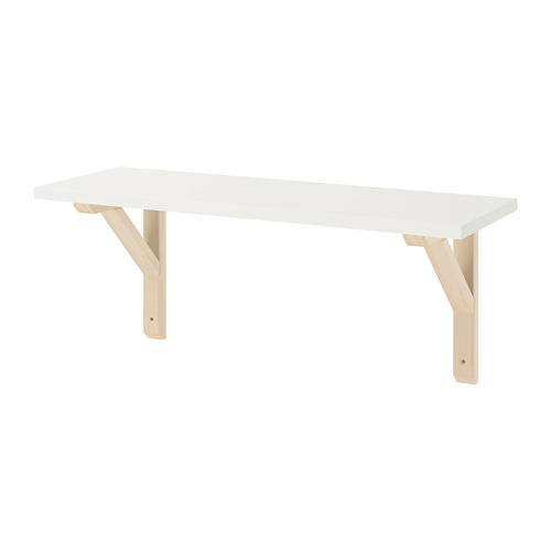 BURHULT/SANDSHULT - 層板, 白色/白楊木 | IKEA 線上購物 - PE764180_S4