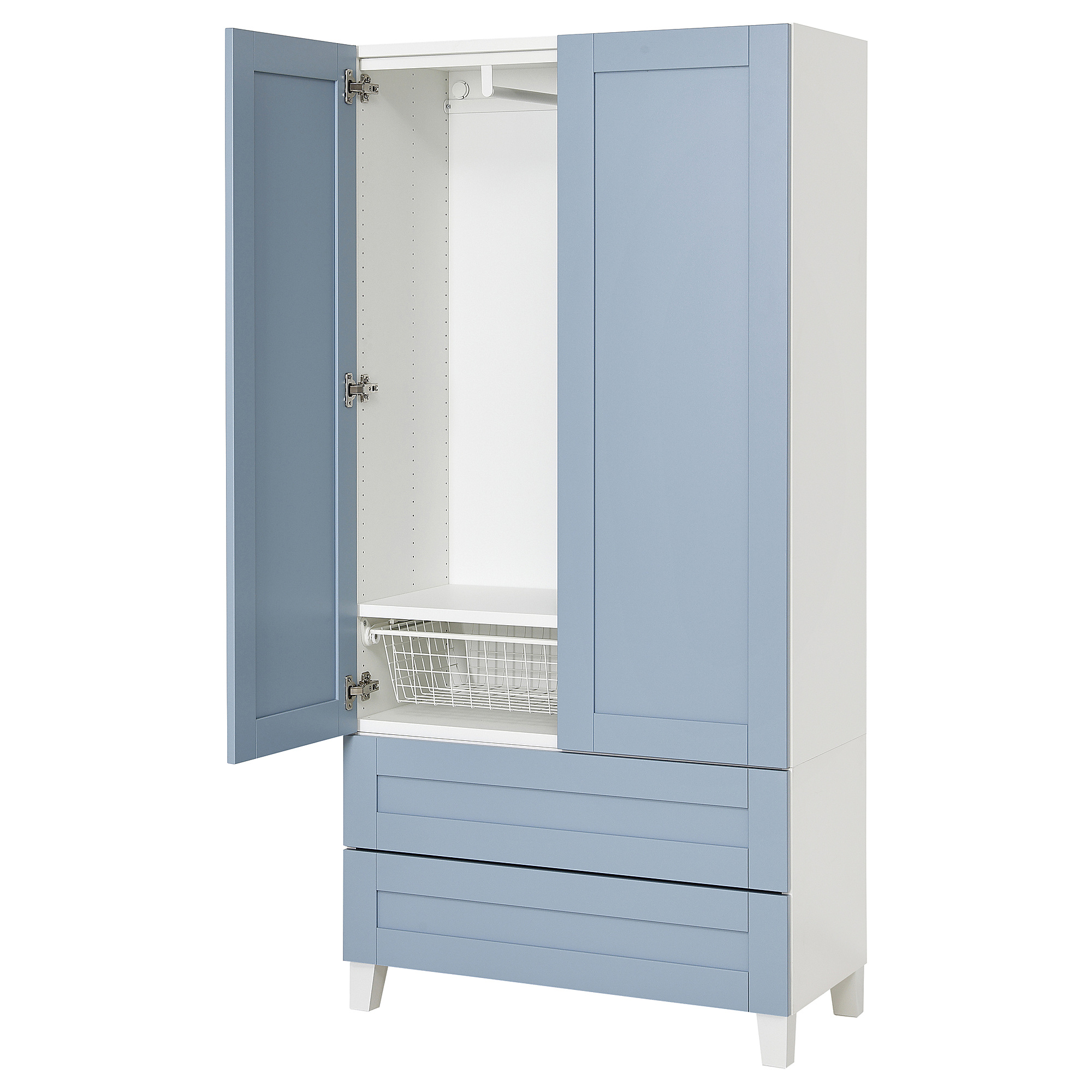 PLATSA wardrobe with 2 doors+2 drawers