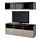 BESTÅ - TV storage combination/glass doors, black-brown/Selsviken high-gloss/beige clear glass | IKEA Taiwan Online - PE559595_S1
