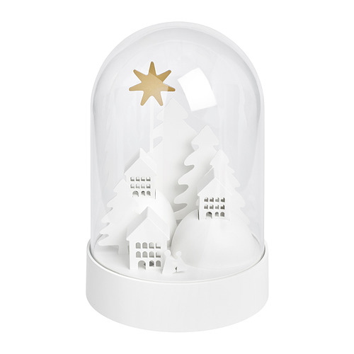 STRÅLA - LED table decoration, battery-operated dome/village white, 18 cm | IKEA Taiwan Online - PE861773_S4